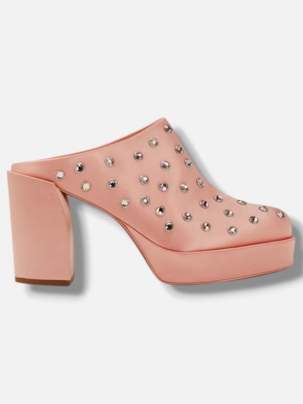 3.1 Phillip Lim Women's Pink Naomi Crystal Metallic Platform Mules Shoes Size 37